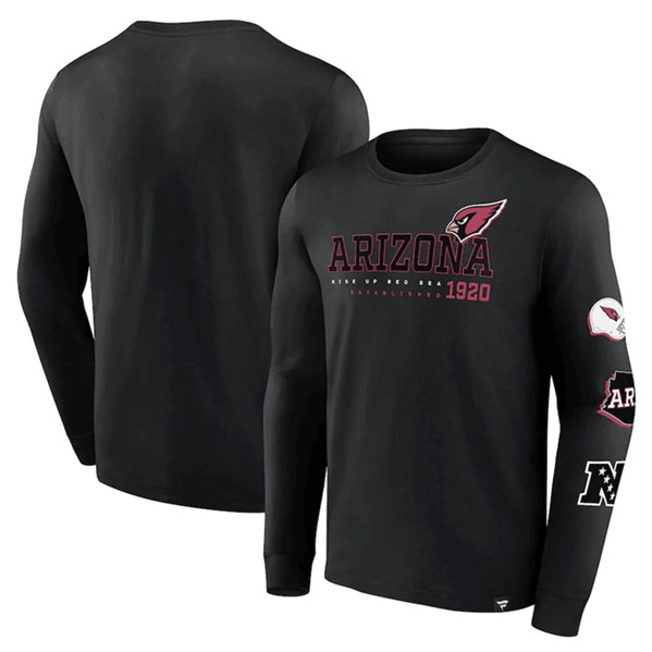 Men's Arizona Cardinals Black High Whip Pitcher Long Sleeve T-Shirt
